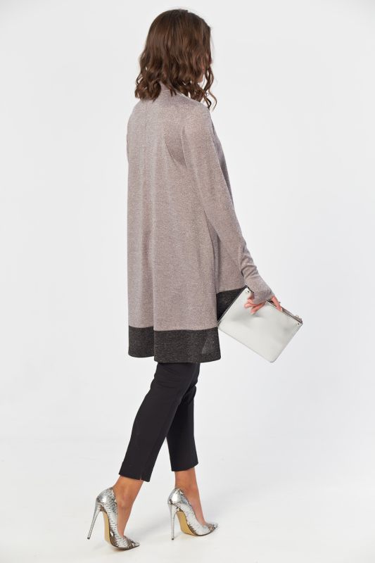 Free knitted tunic with lurex beige