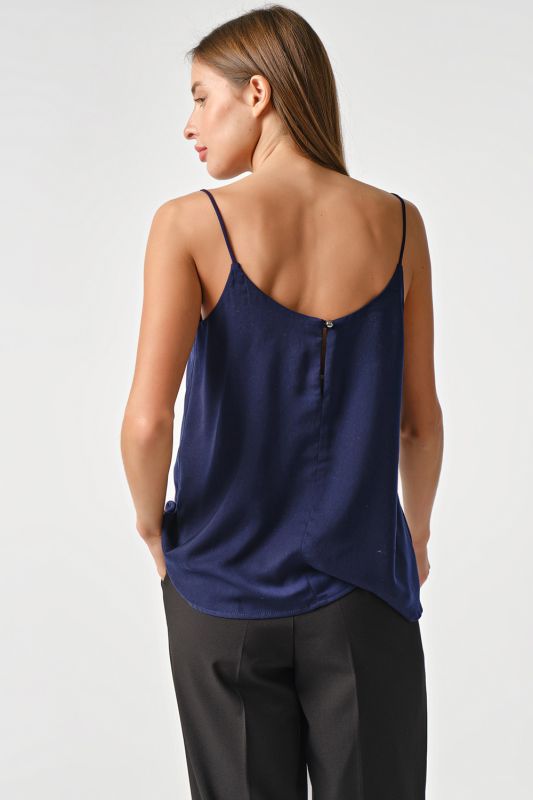 Navy blue loose top with thin straps