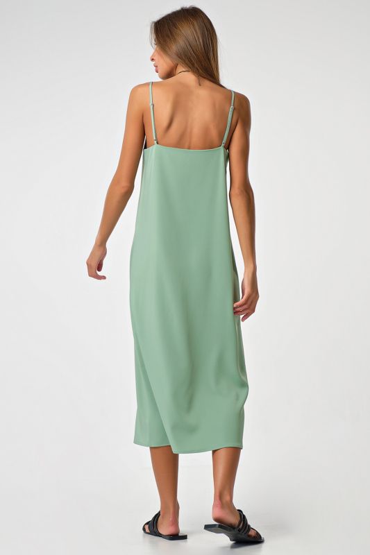 Mint linen style midi combination dress