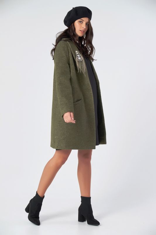 Straight wool olive coat