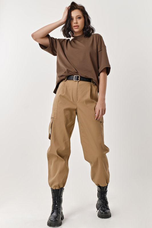 Sandy Cotton Cargo Trousers