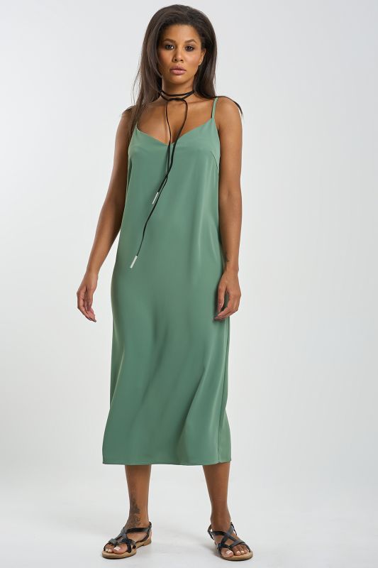 Dress-combination dress with thin khaki straps