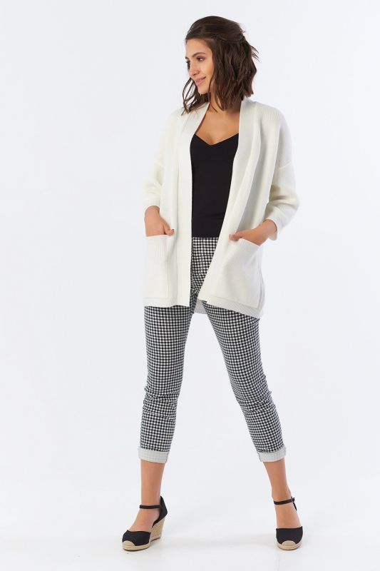 Knitted cardigan without a clasp Milk color