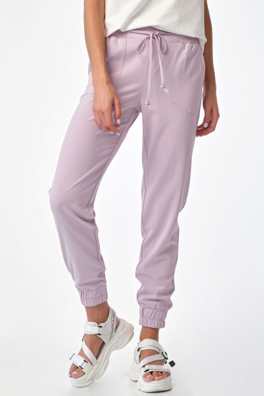 Summer sports pants with elastic band in purple