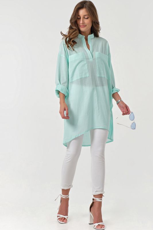 Mint cotton long sleeve summer tunic