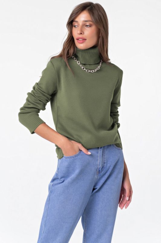 Long sleeve wool turtleneck knit turtleneck green