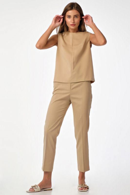 Summer pants suit with top beige