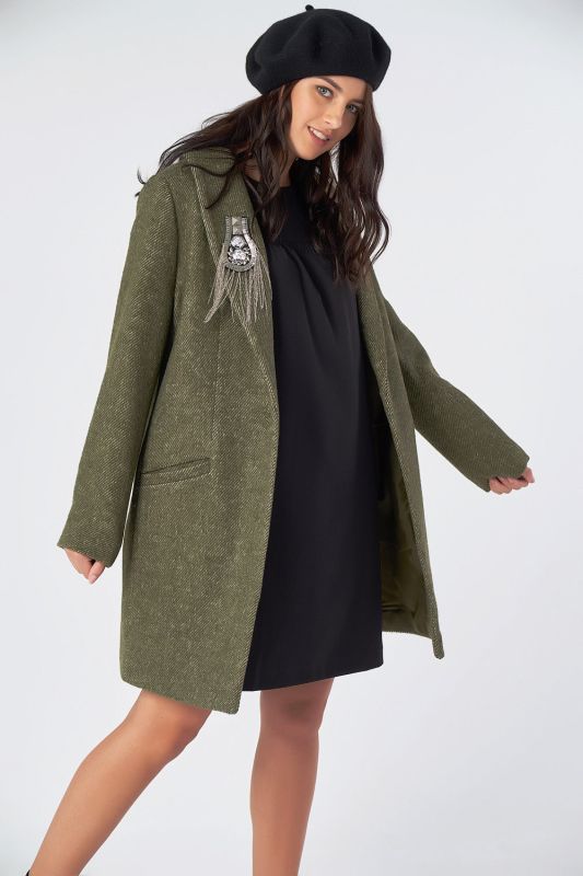 Straight wool olive coat