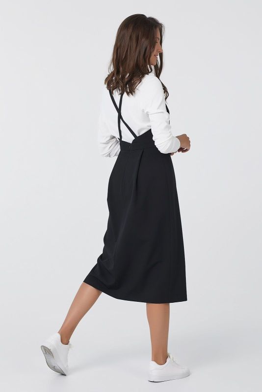 Office midi sundress under blouse black