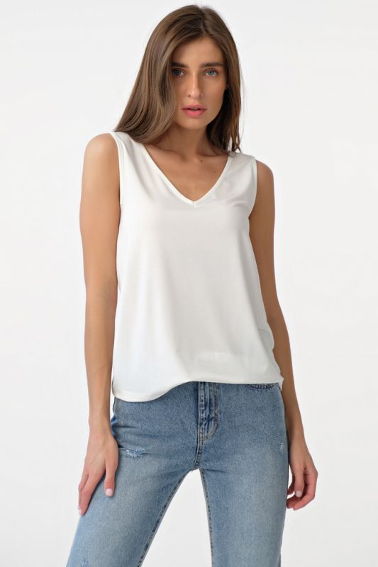 T-shirt knitted straight white