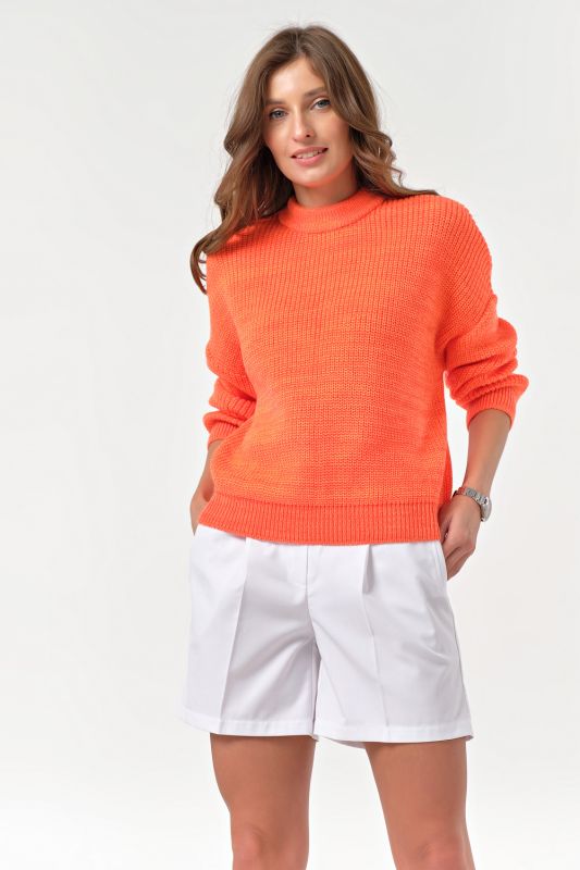 Oversize knitted sweater in orange