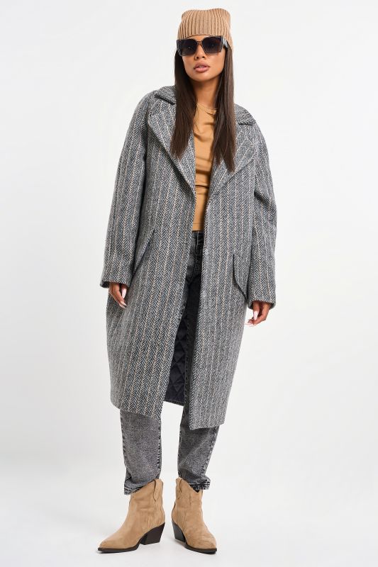 Long coat made of wool with insulated lining gray