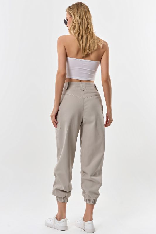 Light gray cotton cargo pants