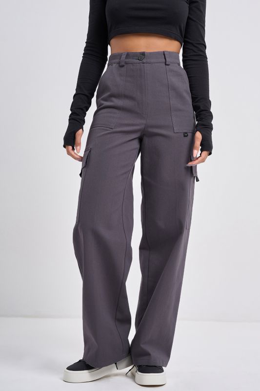 Straight cotton kargo pants graphite