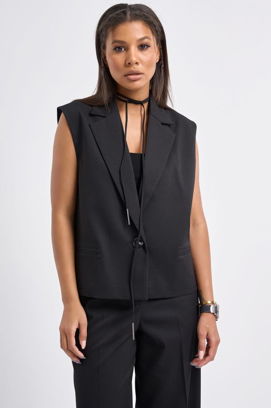 Classic vest made of suit fabric black