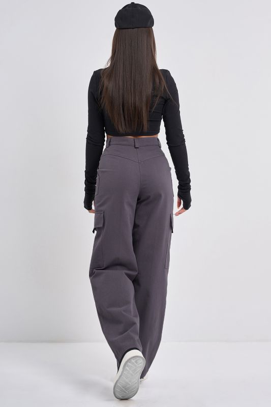 Straight cotton kargo pants graphite