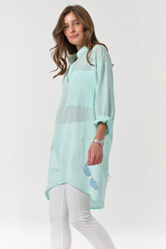 Mint cotton long sleeve summer tunic