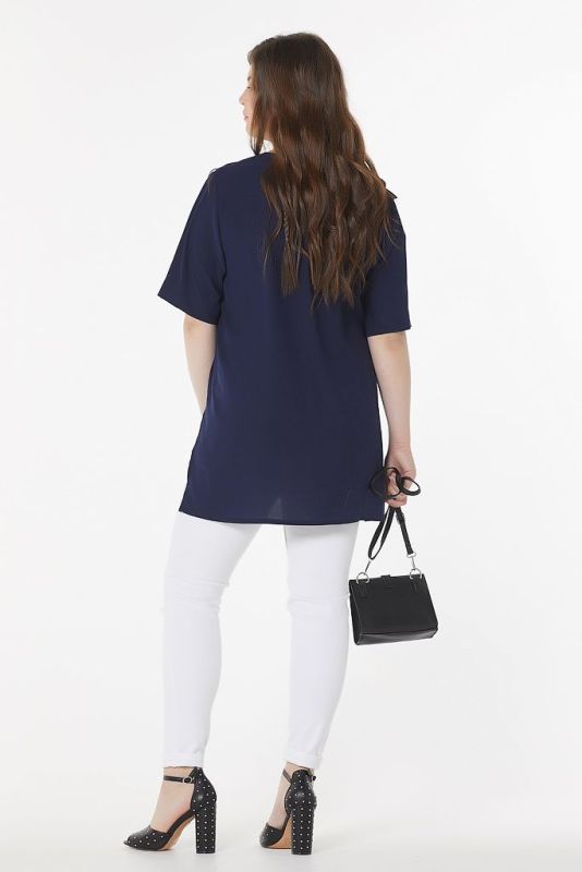 Free silhouette blouse plus size blue