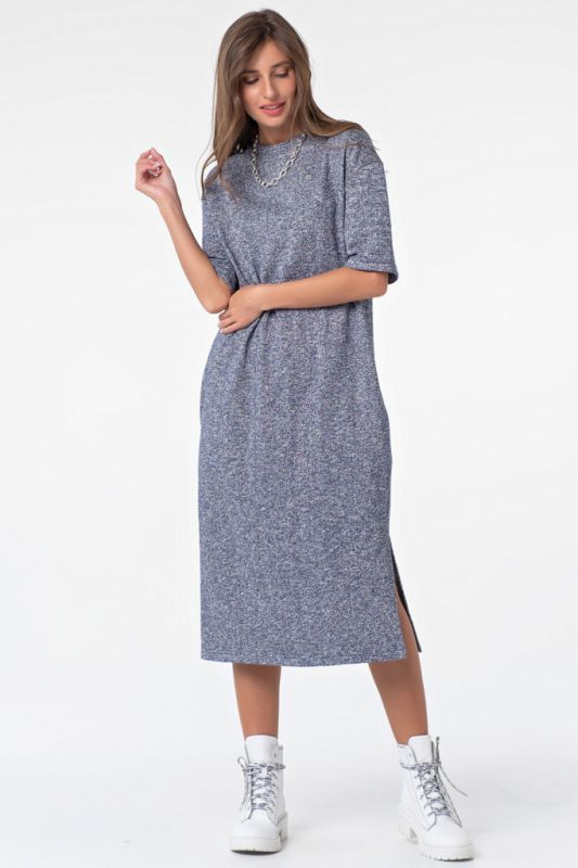 Blue melange futer midi dress