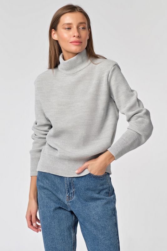 Knitted loose cotton sweater light gray