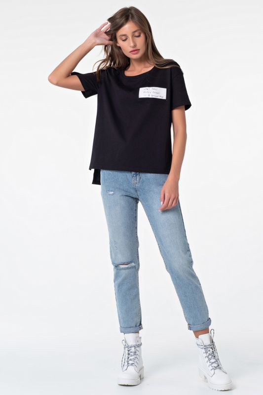 Oversize T-shirt with slits on the sides black