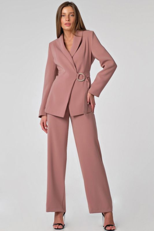 Summer business suit with wide pants cocoa