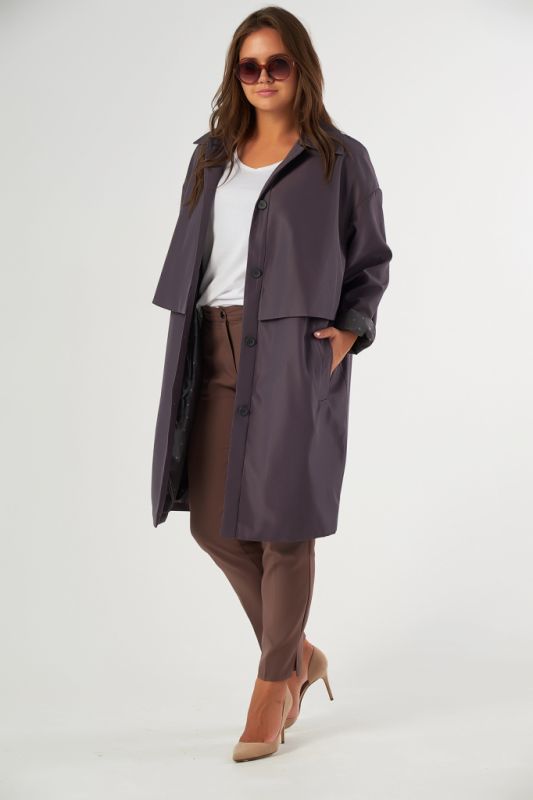 Long summer raincoat large size dark gray