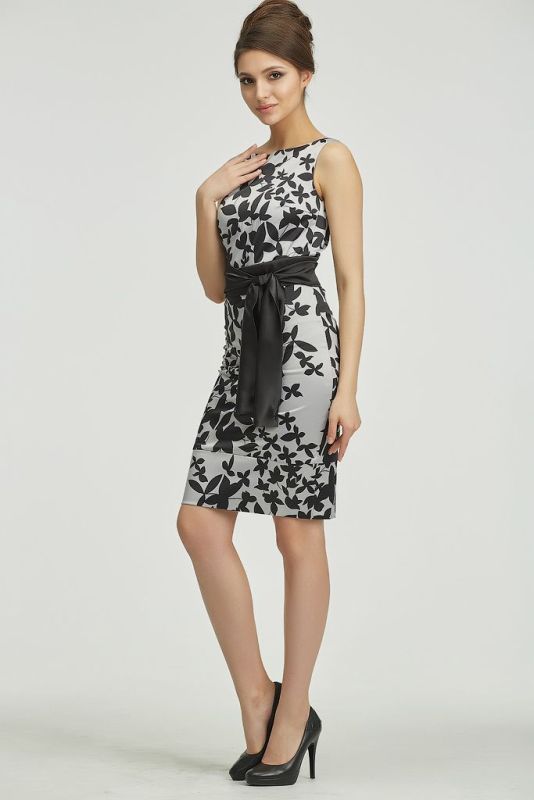 Cotton dress with print gray