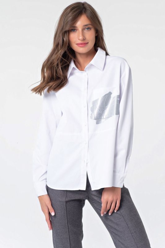 Classic basic shirt with cotton print white