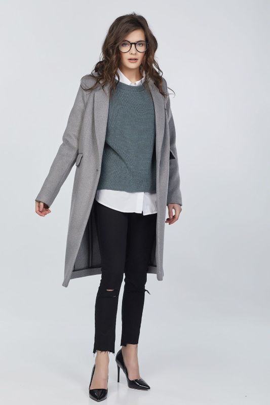 Classic gray demi-seasonal coat