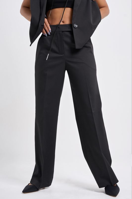 Men's style pants made of suit fabric black