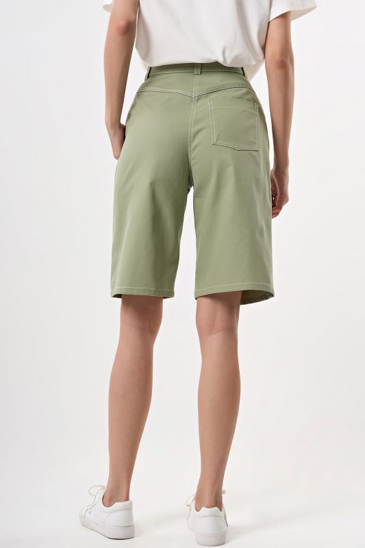 Light Green Denim Bermuda Shorts