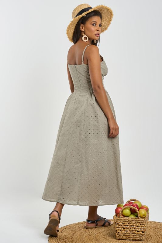 Summer lace khaki sundress