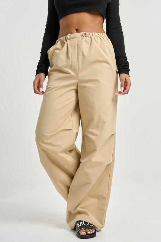 Beige dense cotton kargo pants