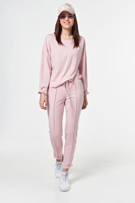 Light pink futer knitted pant suit