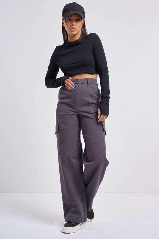 Straight cotton kargo pants graphite