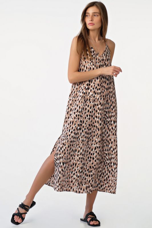 Strappy open-back sundress animal leopard