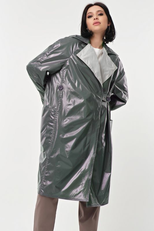 Waterproof raincoat with contrast lining Wormwood