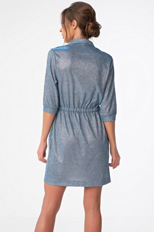 Silver-blue sprayed jersey dress