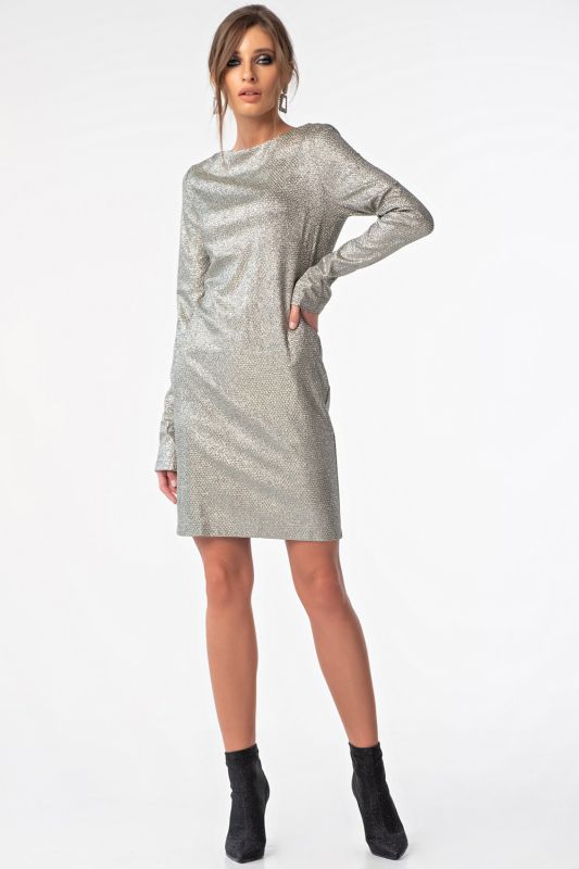 Silver metallic sprayed dress