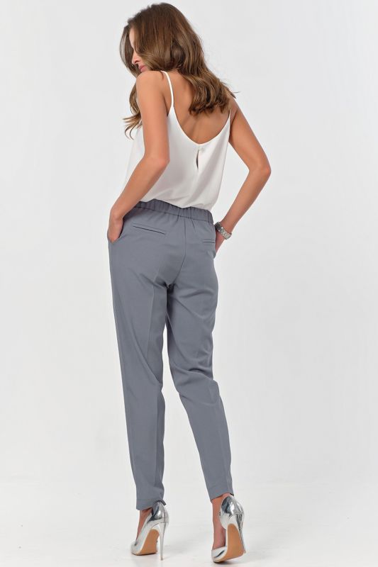 Tapered pants with arrows in gray