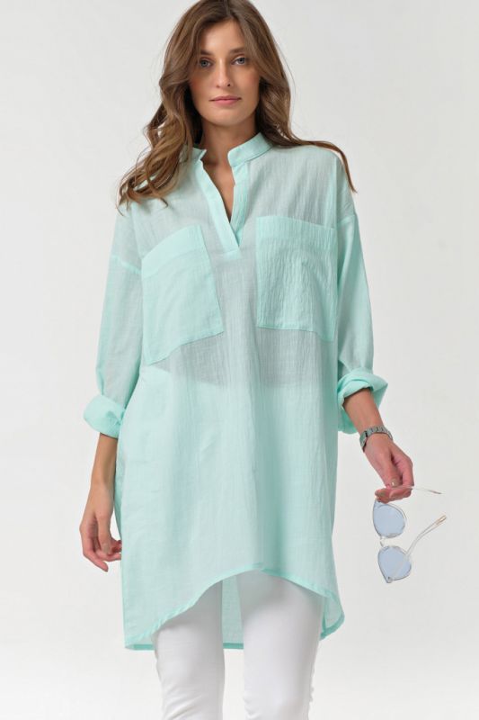 Mint cotton long sleeve summer tunic