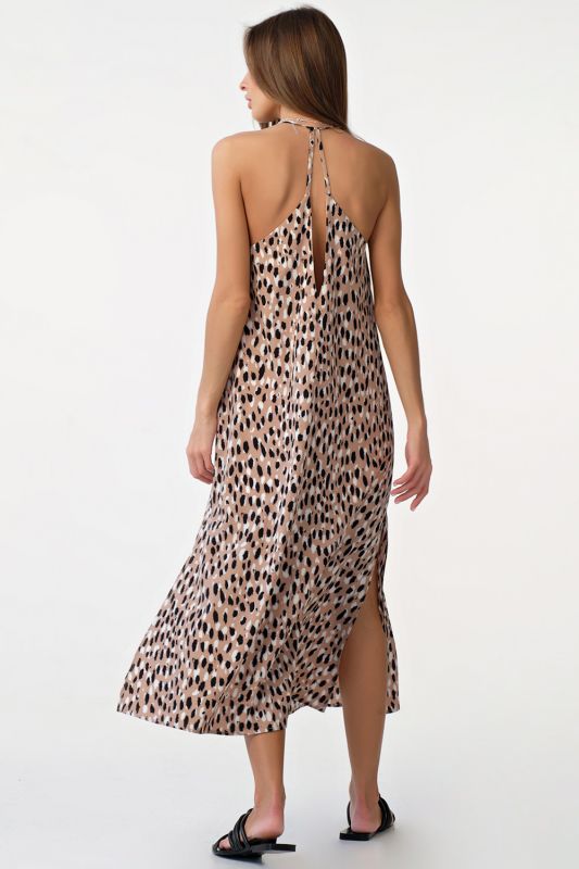 Strappy open-back sundress animal leopard