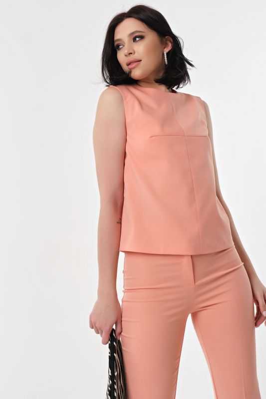 Summer pant suit with top peach