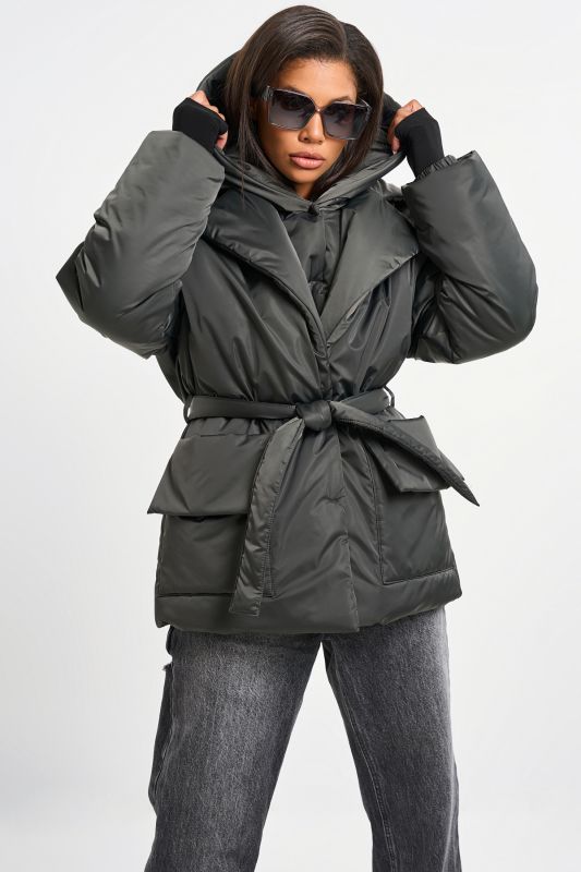 Jacket insulated with removable hood peat