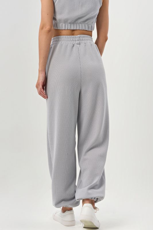 Textured jersey pants gray