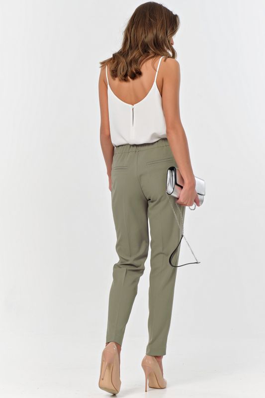 Tapered pants with arrows green