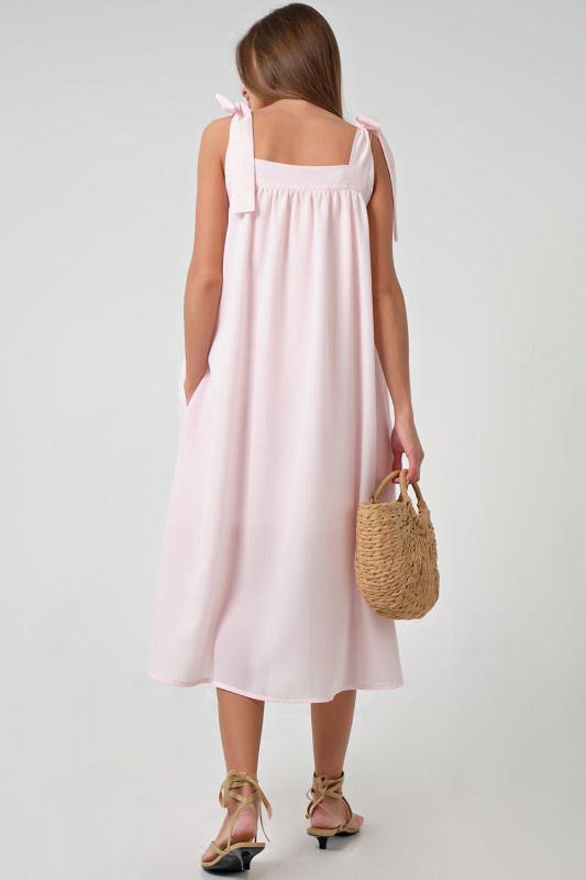 Pale pink strappy midi dress