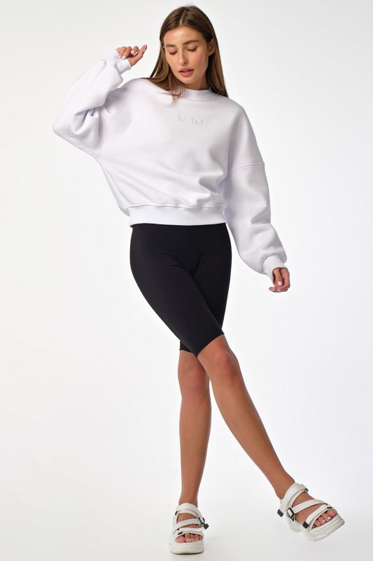 Sweatshirt cotton over-size futer sweatshirt white