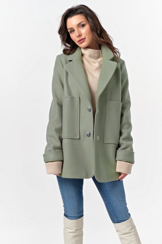 Jade shortened demi-sleeved demi coat